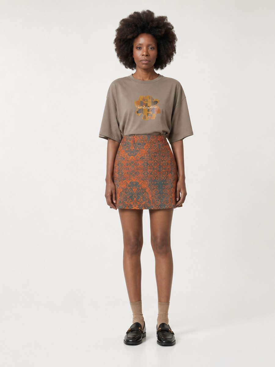 Aurelia Jacquard patterned skirt, front view