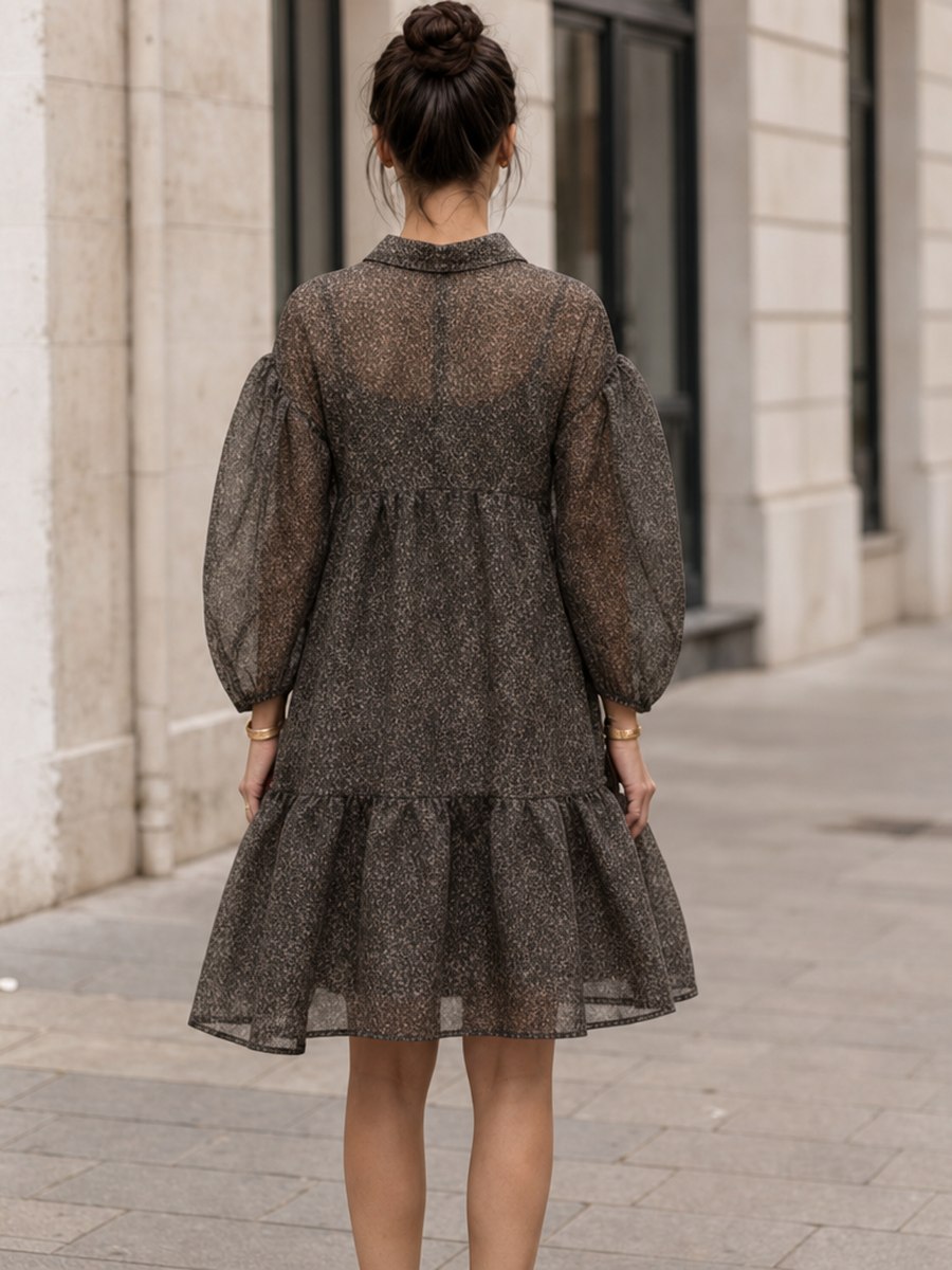 Marbella Jacquard shirt dress, back view