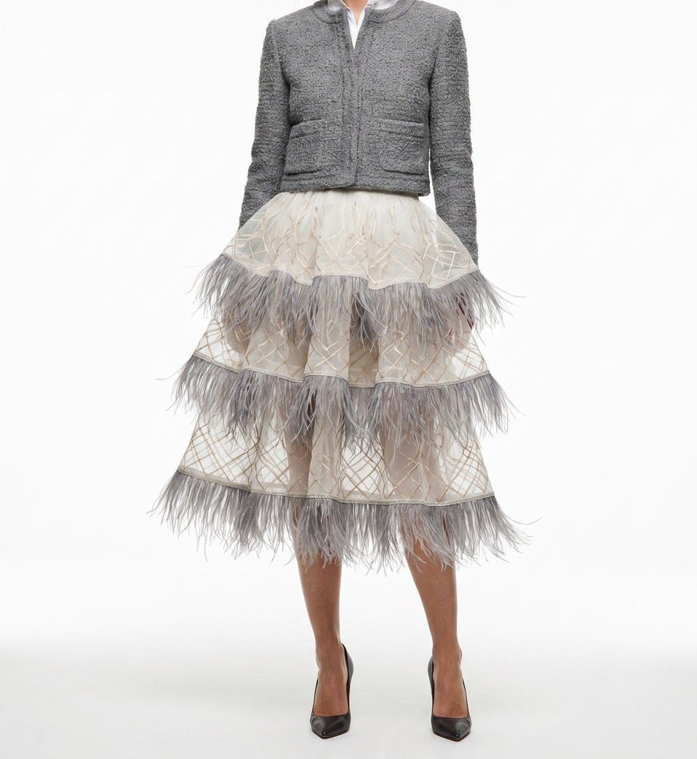 Metallic Lattice Mesh with Fringe skirt