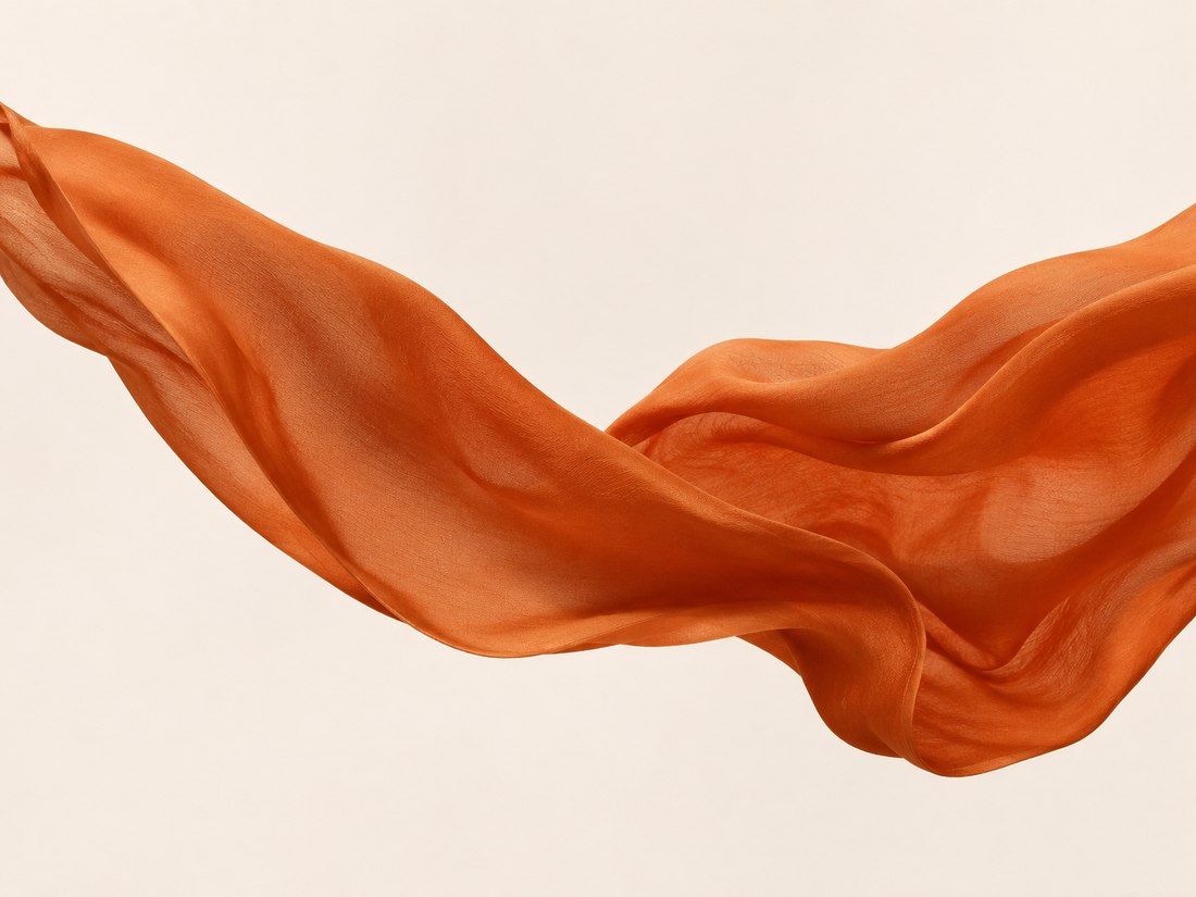 Orange jacquard fabric detail